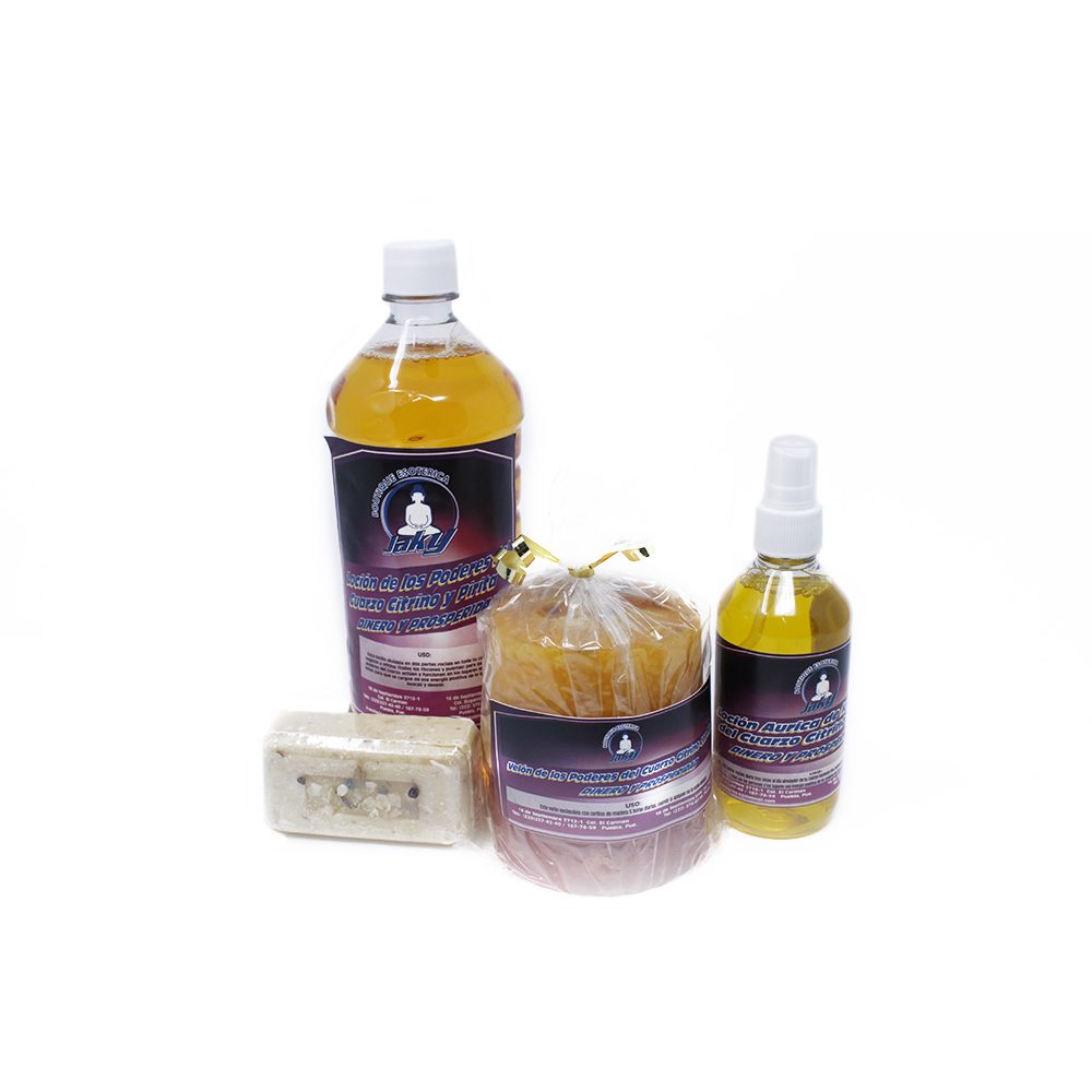 KIT DEL PODEROSO CUARZO CITRINO Y PIRITA (DINERO Y NEGOCIOS)