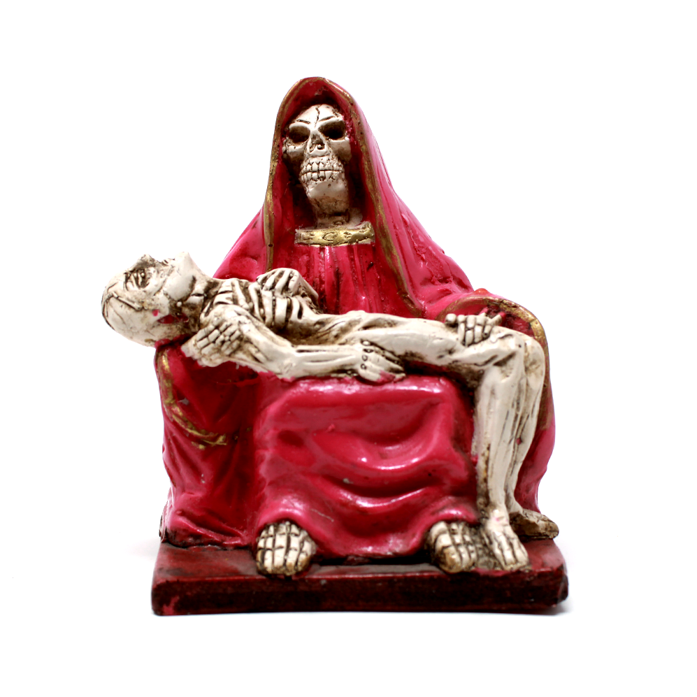 SANTA MUERTE SENTADA ROJA