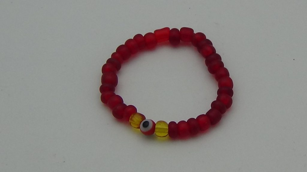 PULSERA PARA BEBÉ ROJA CON OJO PROTECTOR