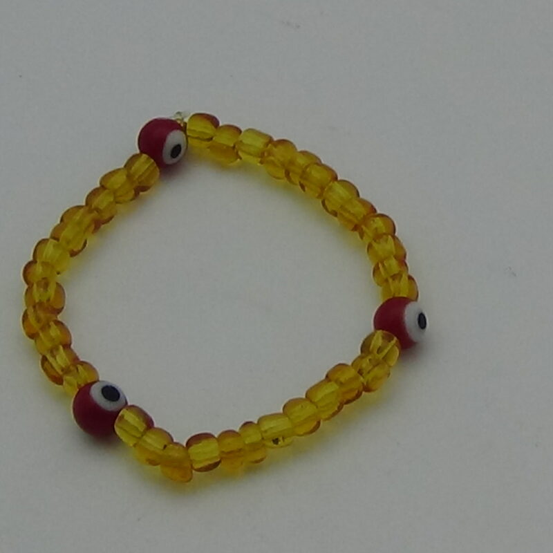 PULSERA PARA BEBÉ DE CUARZO ÁMBAR CON OJOS PROTECTORES