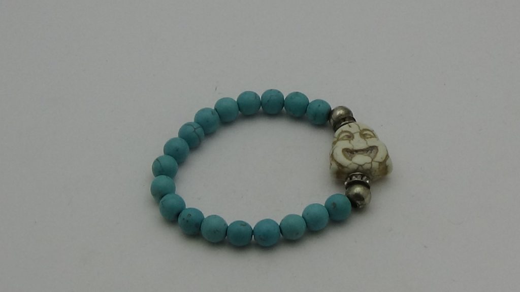 PULSERA DE CUARZO TURQUESA CON BUDA DE LA SUERTE