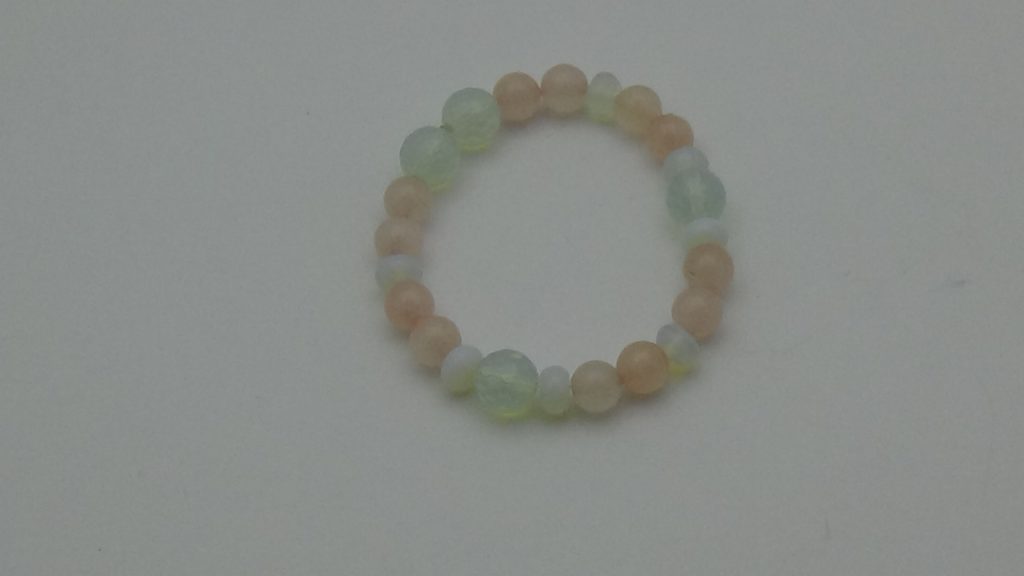 PULSERA DE CUARZO ROSA Y CURAZO PIEDRA LUNA