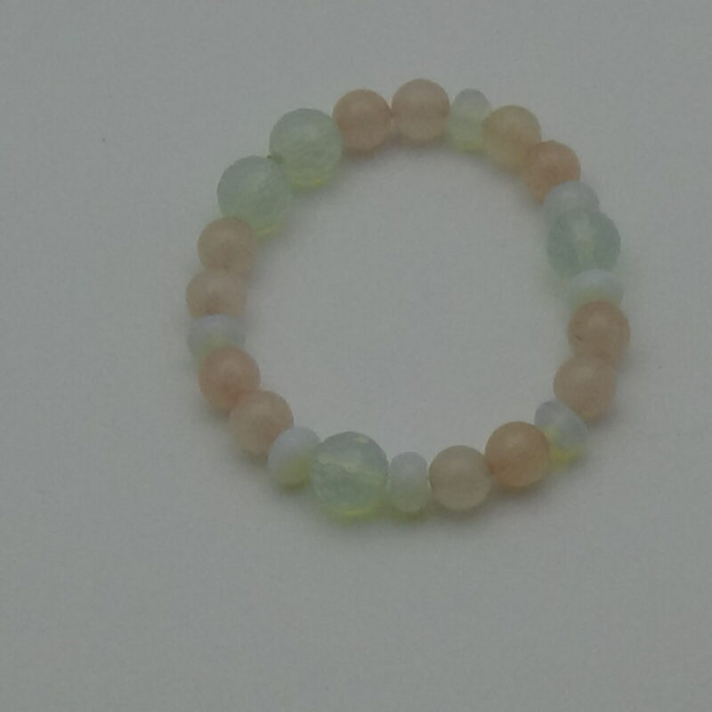 PULSERA DE CUARZO ROSA Y CURAZO PIEDRA LUNA