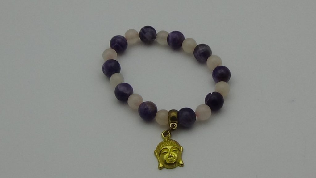 PULSERA DE CUARZO AMATISTA CON CUARZO ROSA Y SIDDHARTHA