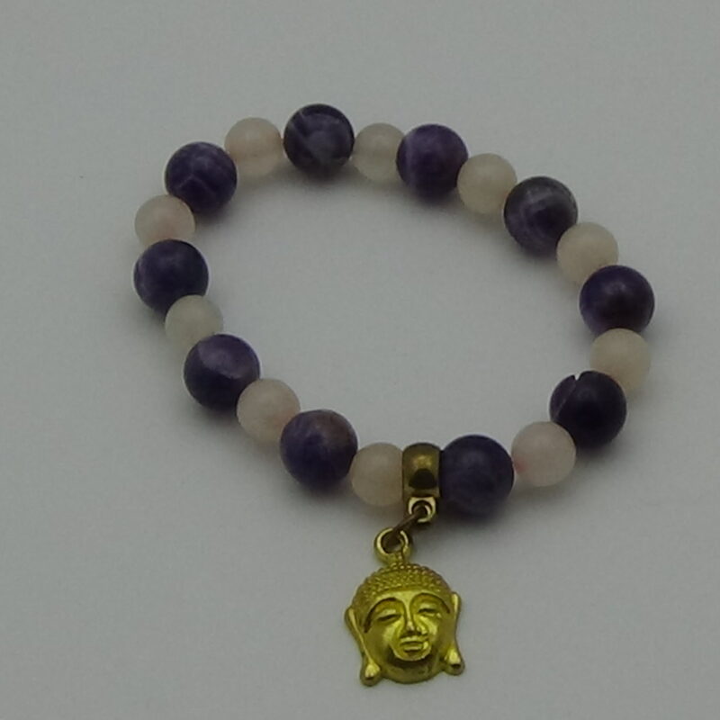 PULSERA DE CUARZO AMATISTA CON CUARZO ROSA Y SIDDHARTHA