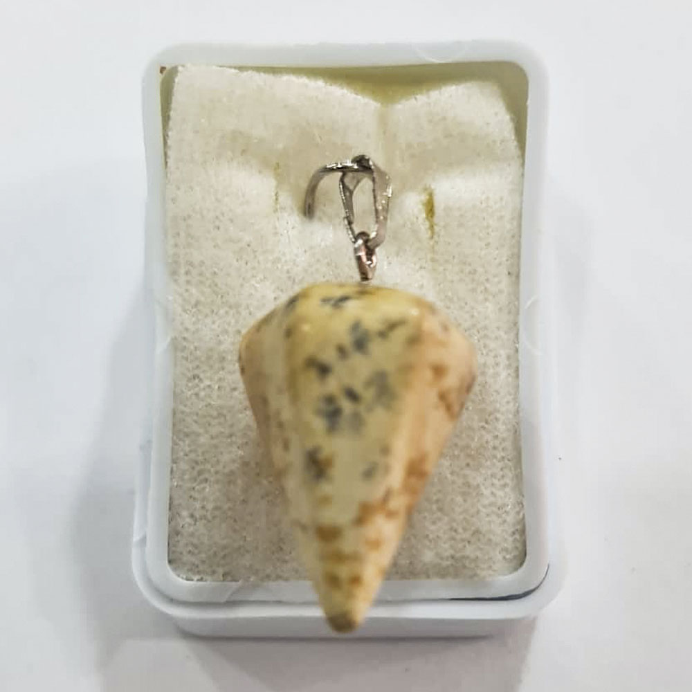 DIJE PÉNDULO DE CUARZO MADERA PETRIFICADA GRANDE