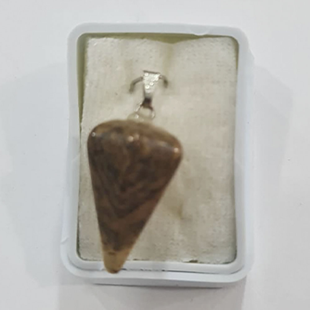 DIJE PÉNDULO DE CUARZO MADERA PETRIFICADA MEDIANO