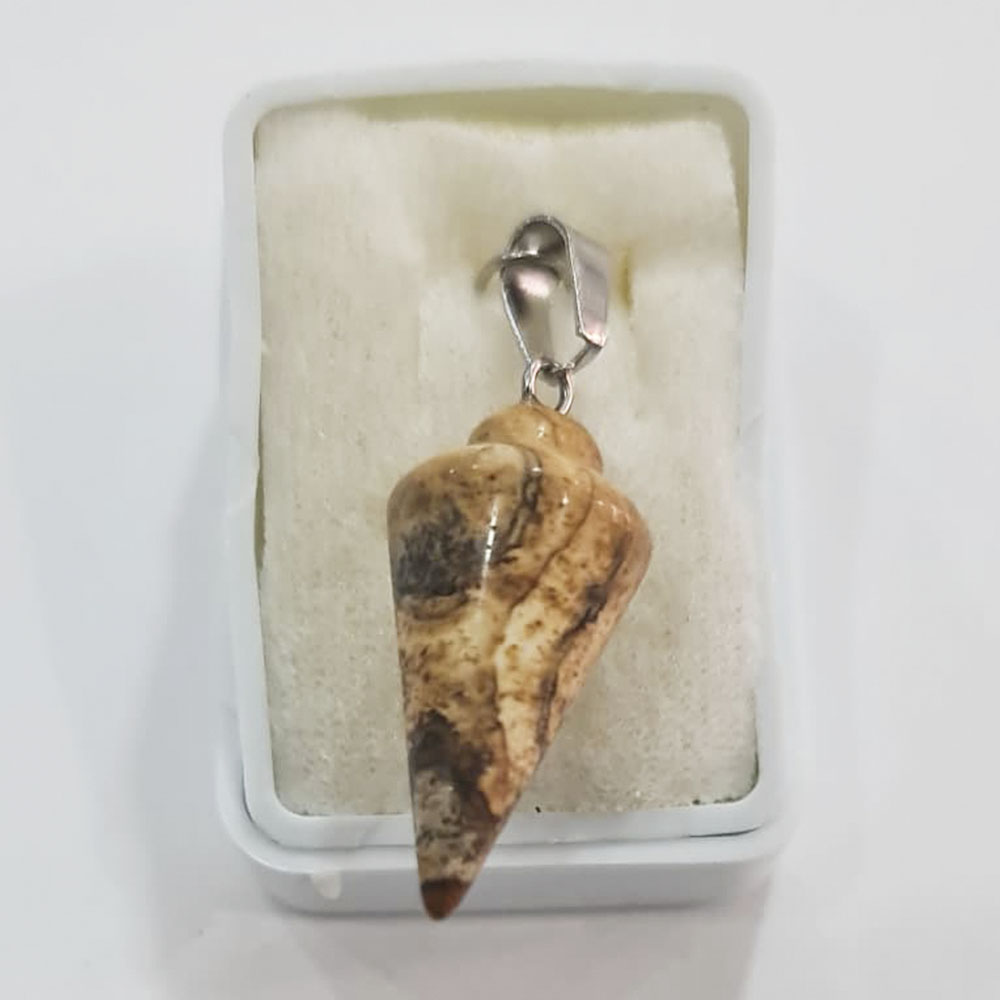 DIJE PÉNDULO DE CUARZO MADERA PETRIFICADA MEDIANA