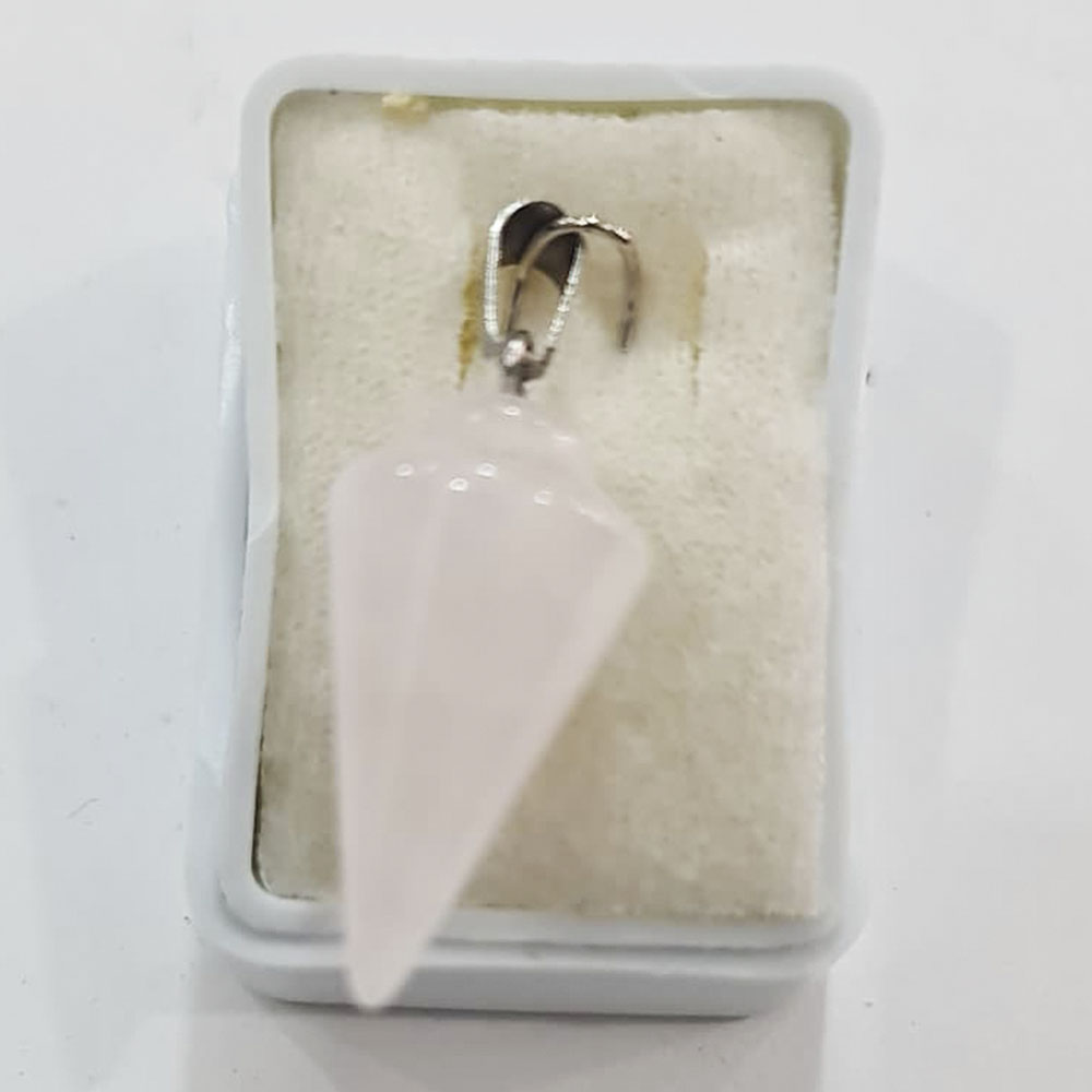DIJE PÉNDULO DE CUARZO ROSA MEDIANO