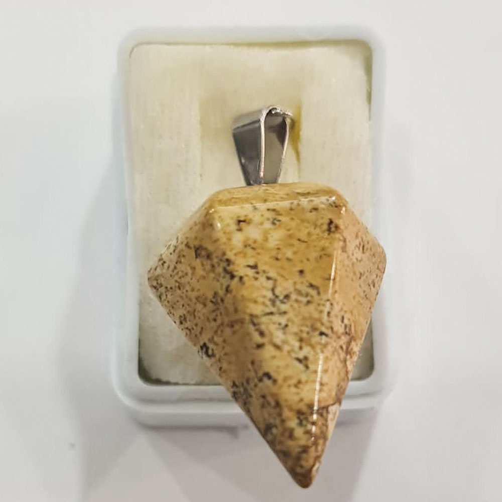 DIJE PÉNDULO DE CUARZO MADERA PETRIFICADA GRANDE