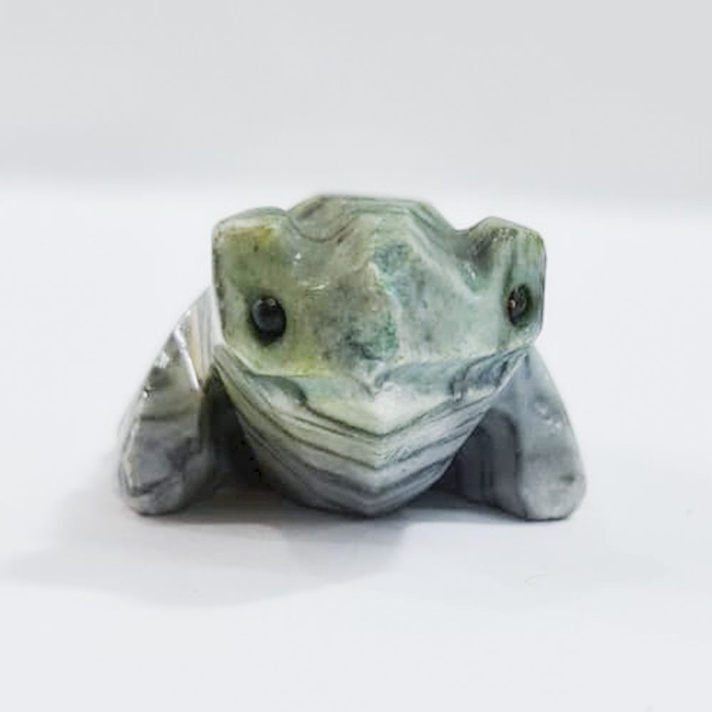 RANA DE LA SUERTE DE CUARZO MALAQUITA GRANDE