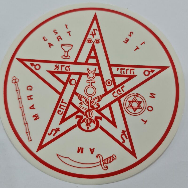 CALCOMANÍA TETRAGRAMATÓN CHICO ROJO