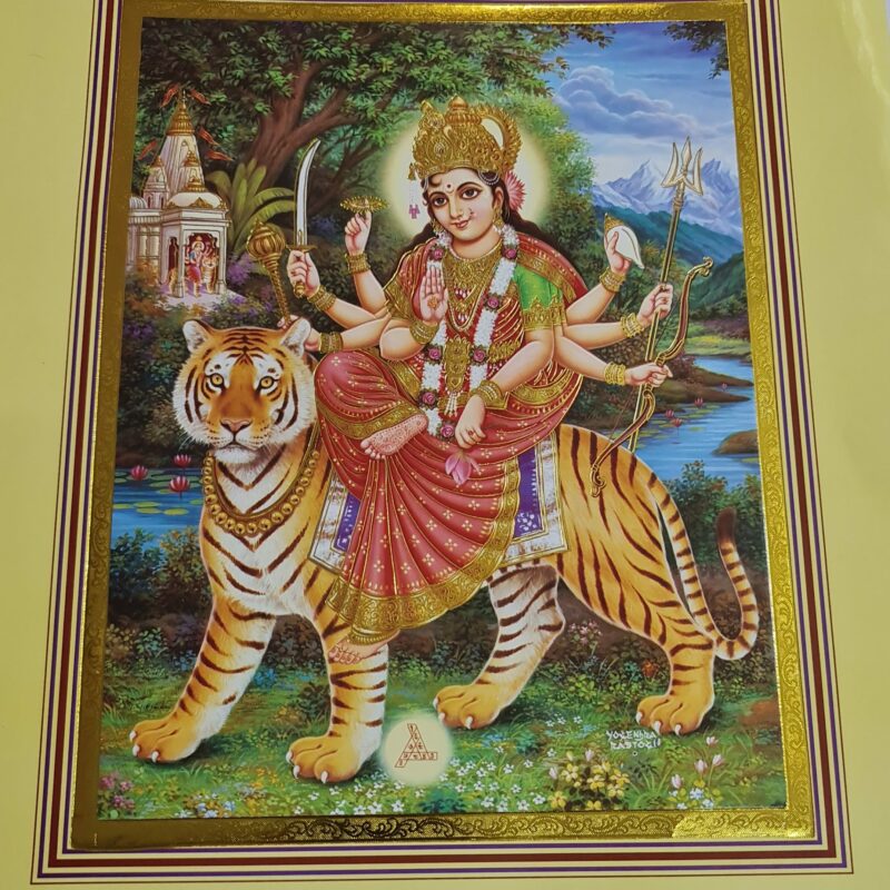 IMAGEN DE DURGA FILO DORADO