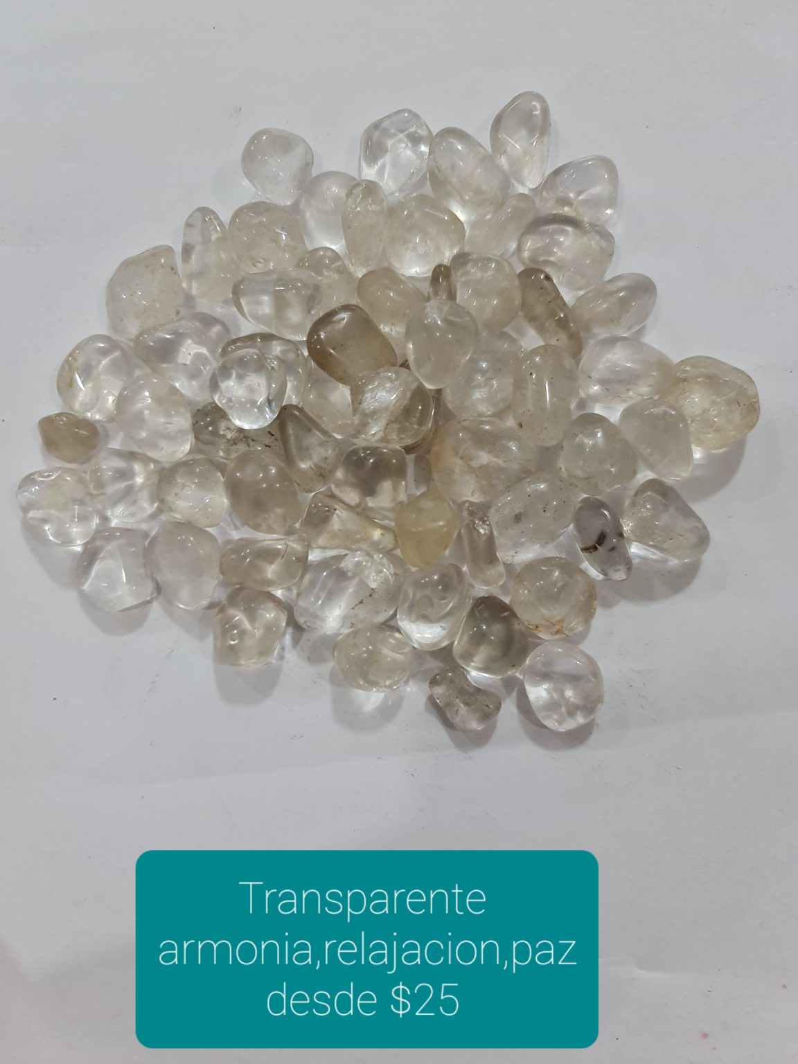 CUARZO TRANSPARENTE O CRISTAL (EL PRECIO DEPENDE DEL TAMAÑO)