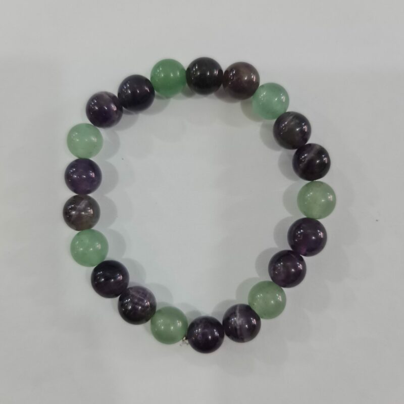 PULSERA DE CUARZO AMATISTA Y CUARZO VERDE