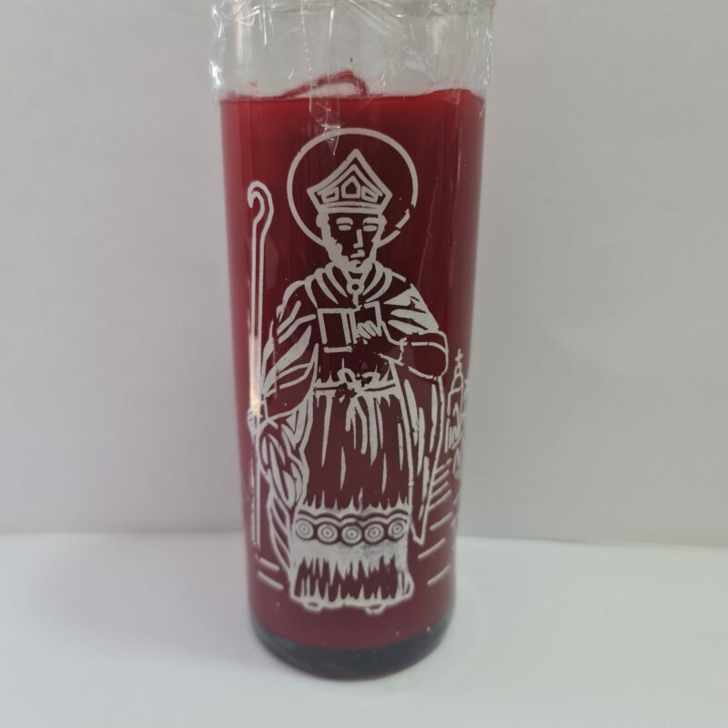 VELADORA DE VASO SAN CIPRIANO ROJA PREPARADA