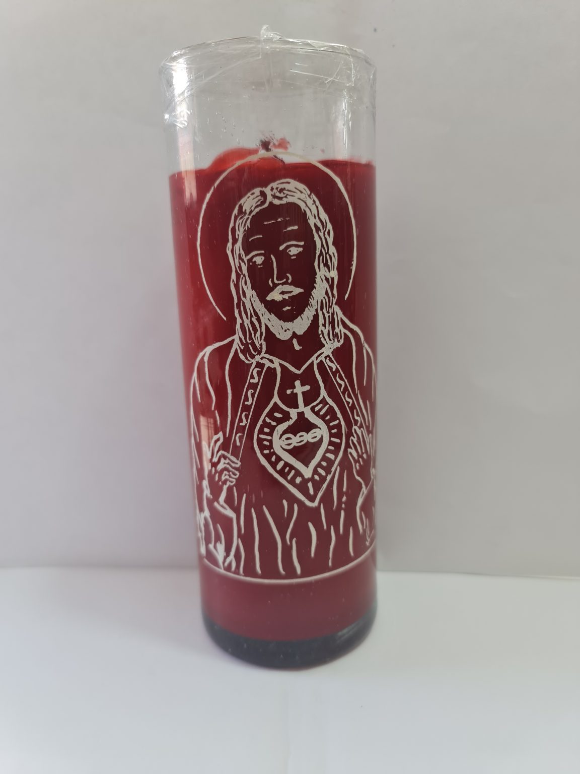 VELADORA DE VASO DE SAGRADO CORAZÓN DE JESÚS PREPARADA