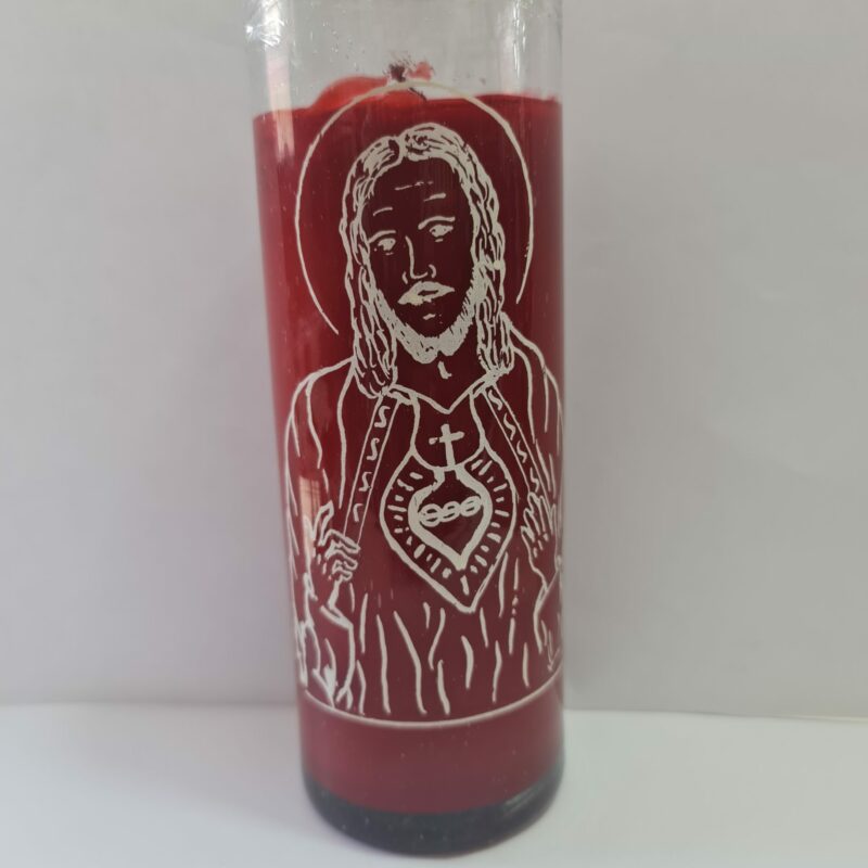 VELADORA DE VASO DE SAGRADO CORAZÓN DE JESÚS PREPARADA