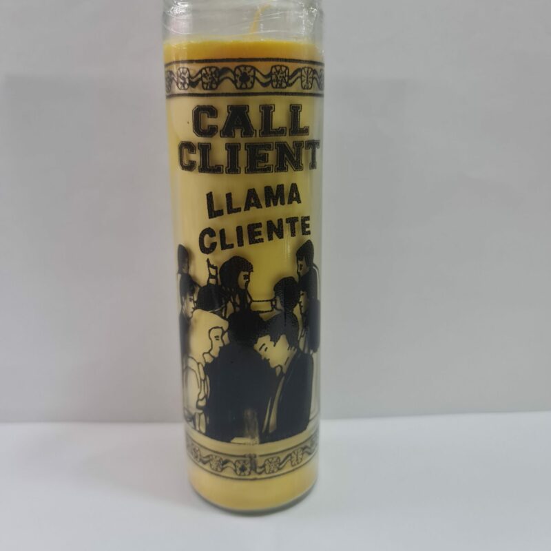 VELADORA DE VASO DE LLAMA CLIENTE AMARILLA PREPARADA