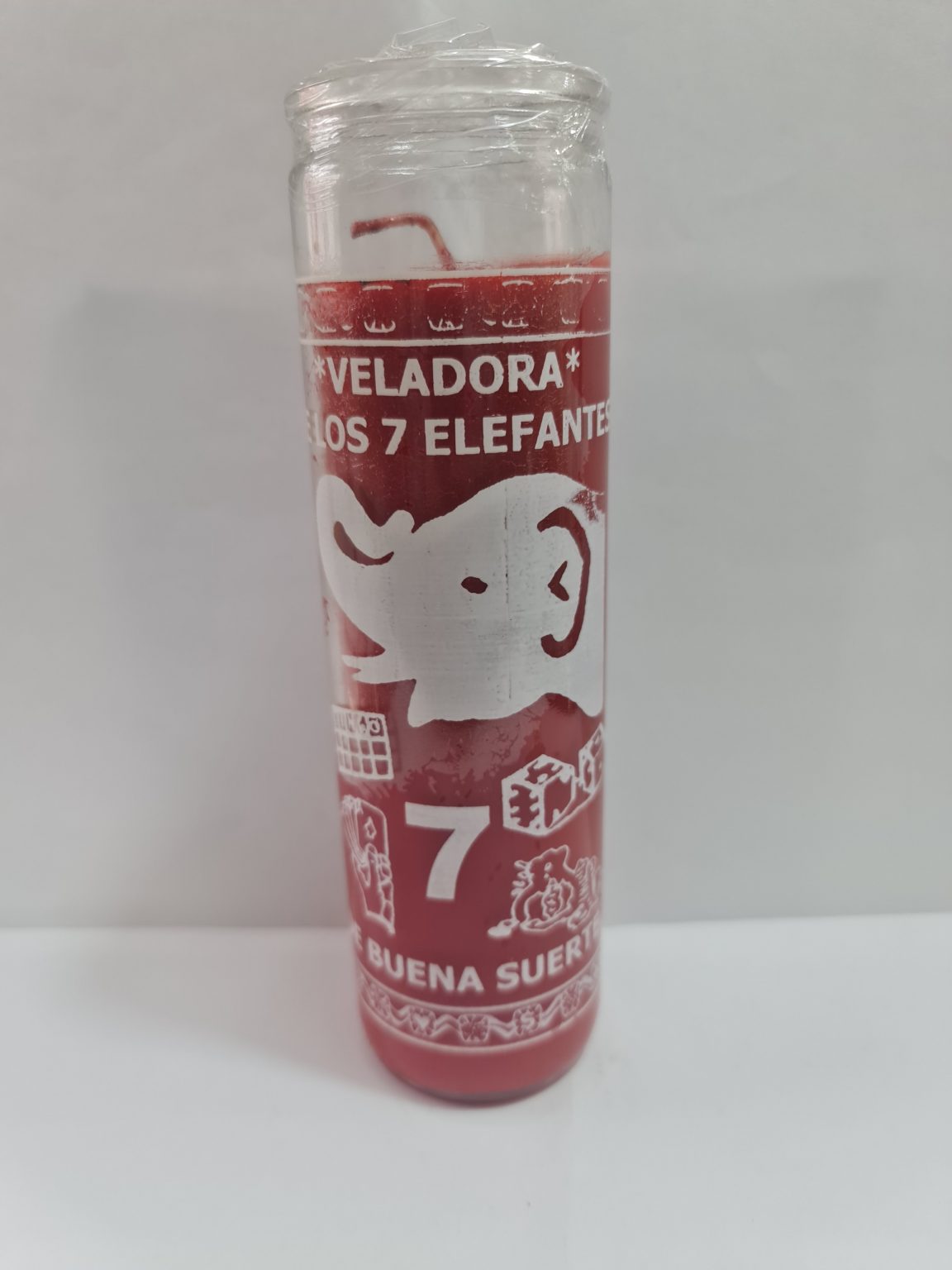 VELADORA DE VASO DE 7 ELEFANTES PREPARADA