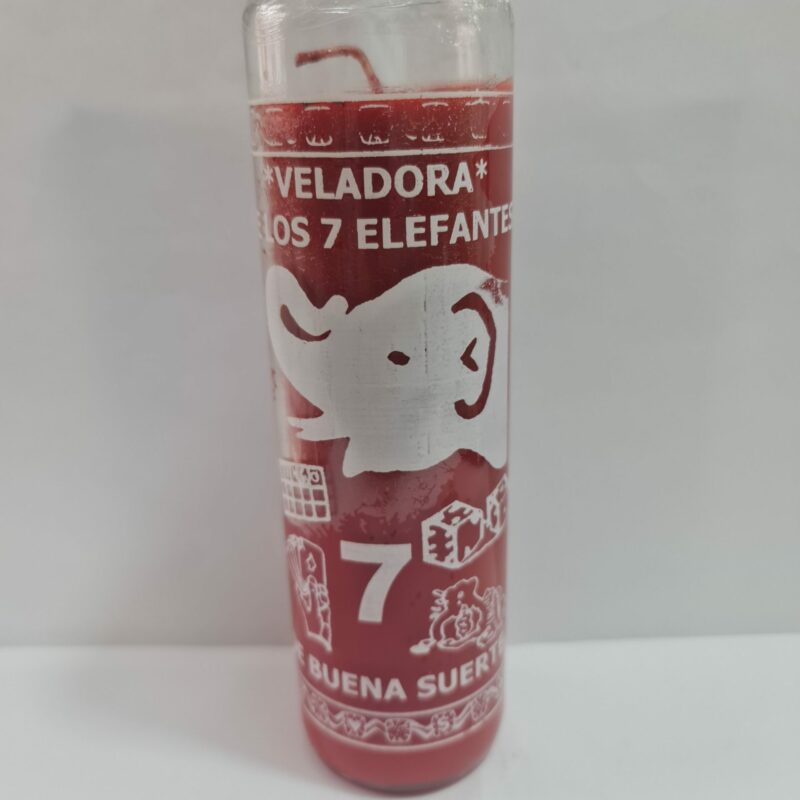 VELADORA DE VASO DE 7 ELEFANTES PREPARADA