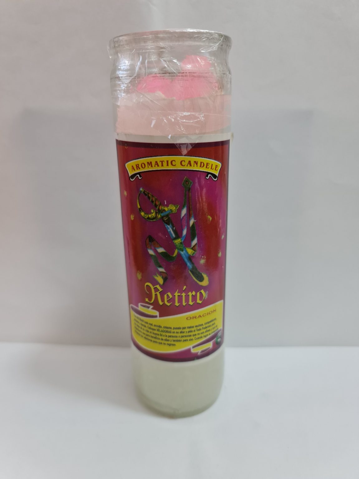 VELADORA DE VASO DE RETIRO BLANCO PREPARADA