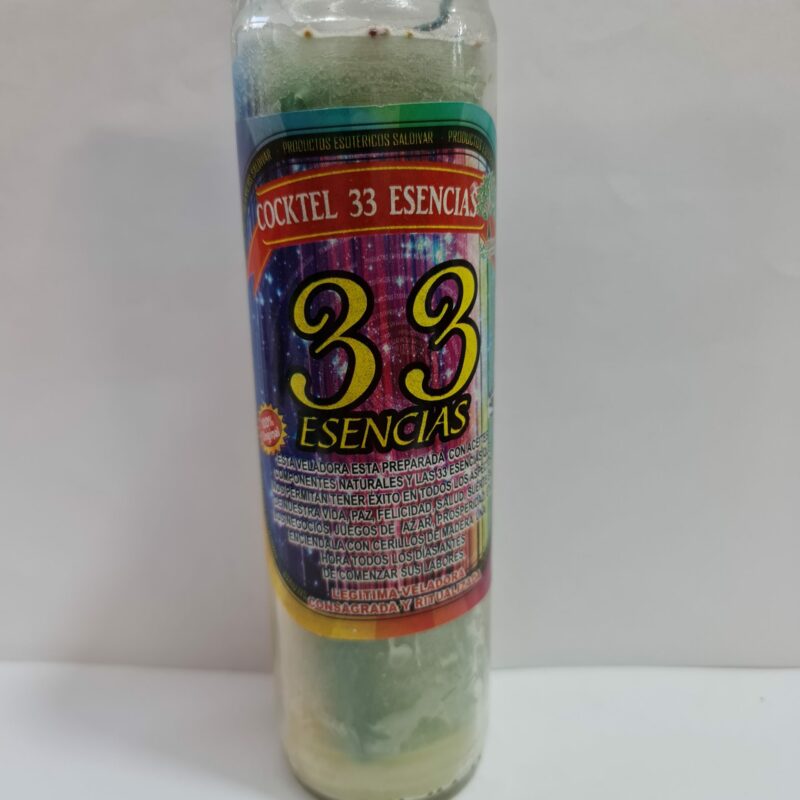 VELADORA DE VASO DE 33 ESENCIAS PREPARADA