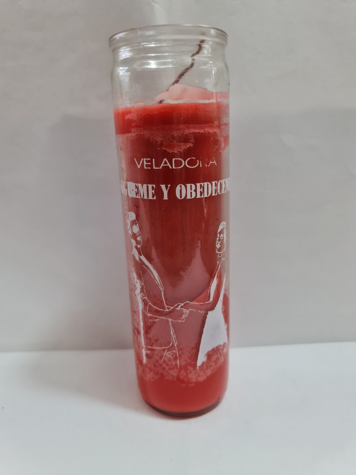VELADORA DE VASO DE SIGUEME Y OBEDECEME PREPARADA