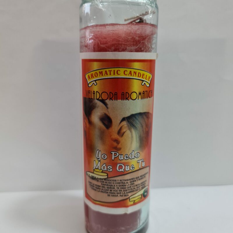 VELADORA DE VASO DE YO PUEDO MÁS QUE TÚ PREPARADA