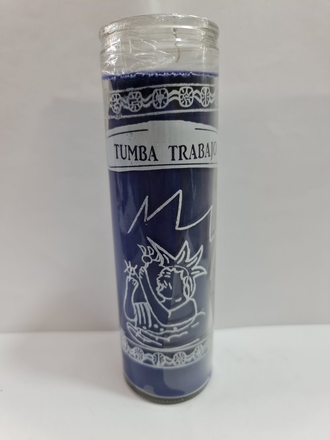 VELADORA DE VASO DE TUMBA TRABAJO MORADA PREPARADA