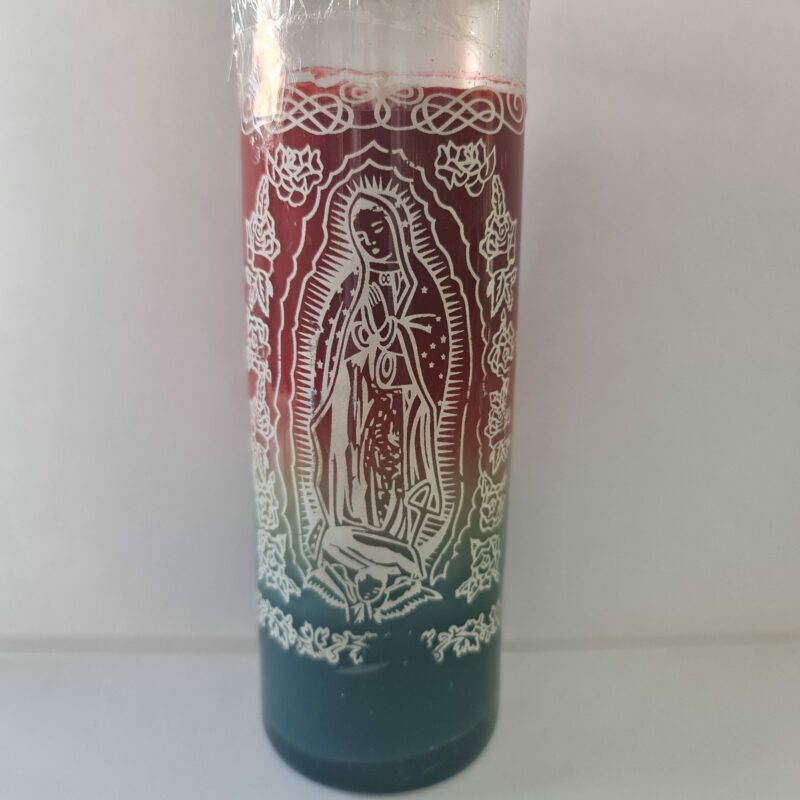 VELADORA DE VASO DE VIRGEN DE GUADALUPE PREPARADA