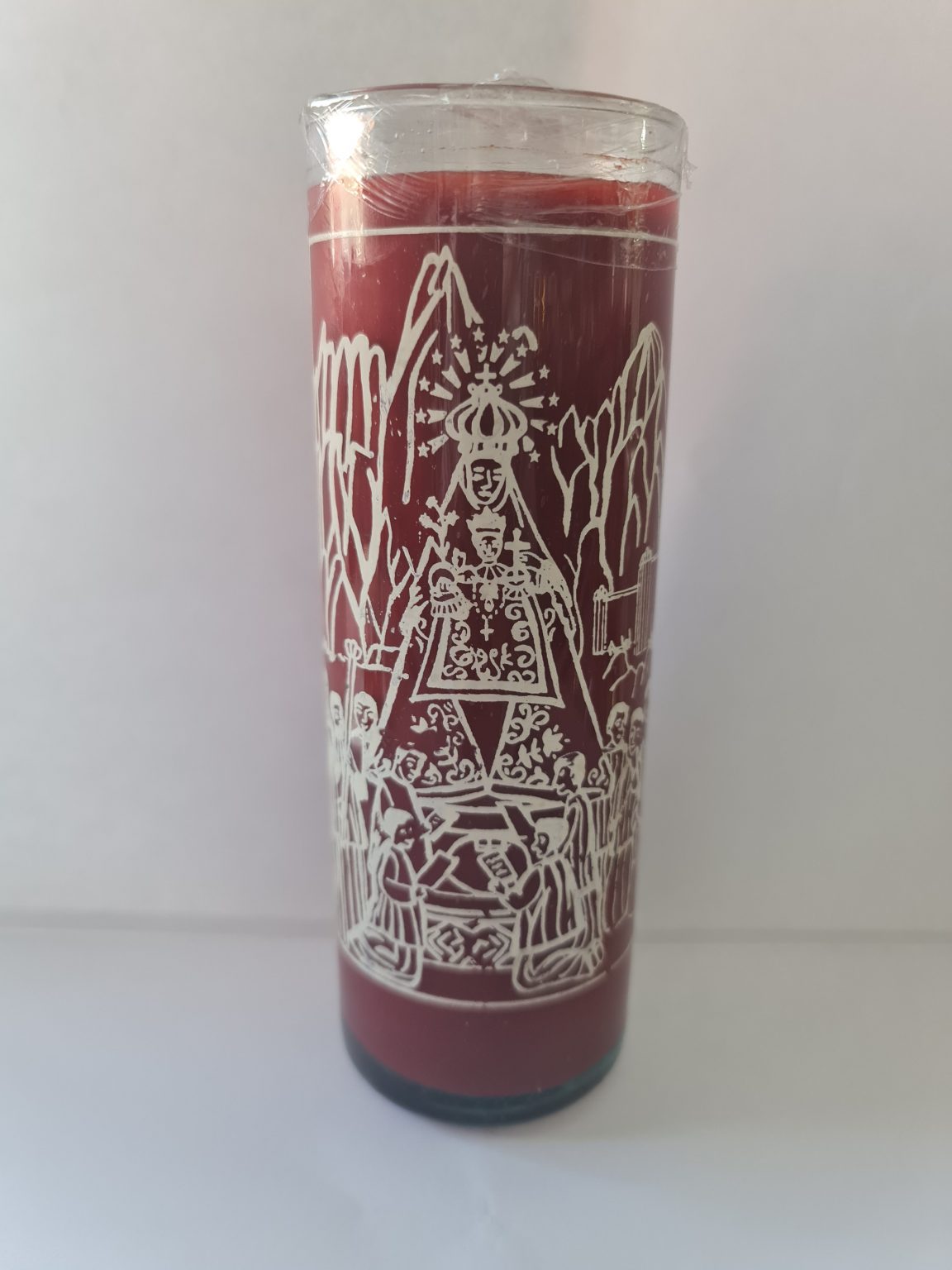 VELADORA DE VASO DE VIRGUEN DE MONSERRAT PREPARADA