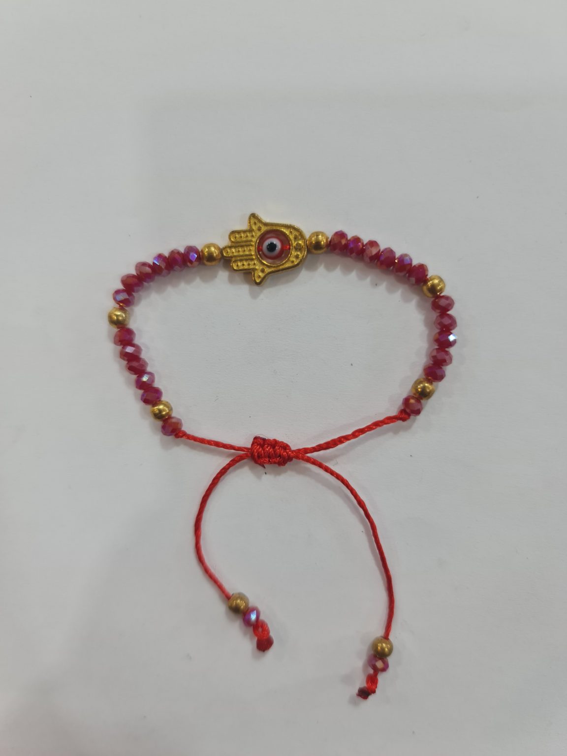 PULSERA ROJA CON MANO DE FATIMA