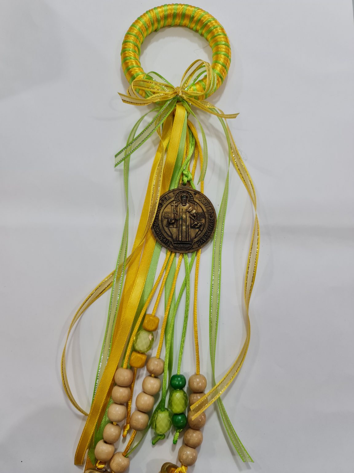 BENDICIÓN DE SAN BENITO AMARILLO CON VERDE (PROTECCIÓN PARA CASA O NEGOCIO)