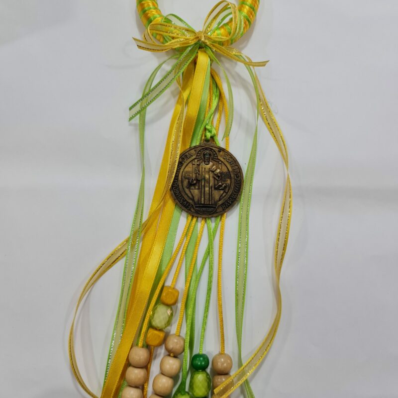 BENDICIÓN DE SAN BENITO AMARILLO CON VERDE (PROTECCIÓN PARA CASA O NEGOCIO)