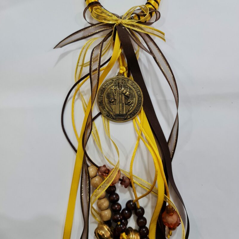BENDICIÓN DE SAN BENITO AMARILLO CON CAFÉ (PROTECCIÓN PARA CASA O NEGOCIO)