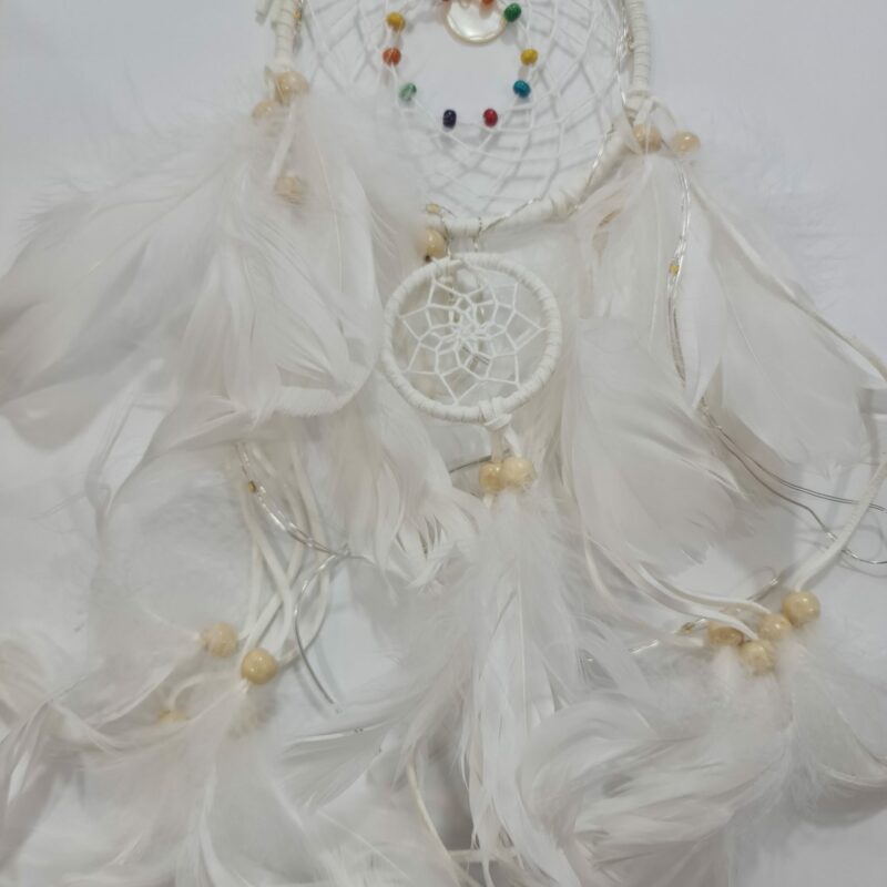 ATRAPASUEÑOS BLANCO CON LUZ 45 CM LARGO