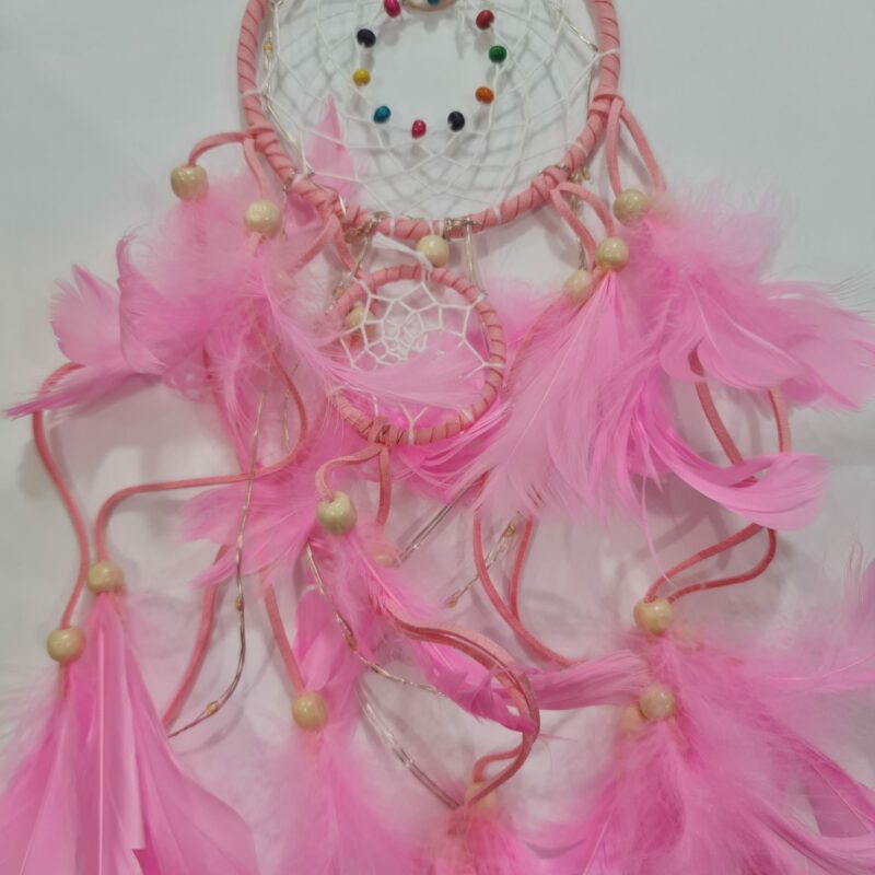ATRAPASUEÑOS ROSA CON LUZ 45 CM DE LARGO
