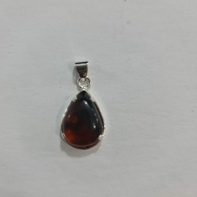 DIJE DE CUARZO DE ÁMBAR GOTA MONTADO EN PLATA MEDIANO