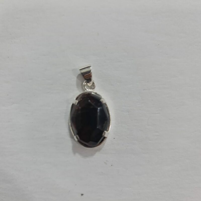 DIJE DE CUARZO DE ÁMBAR OVALO MONTADO EN PLATA
