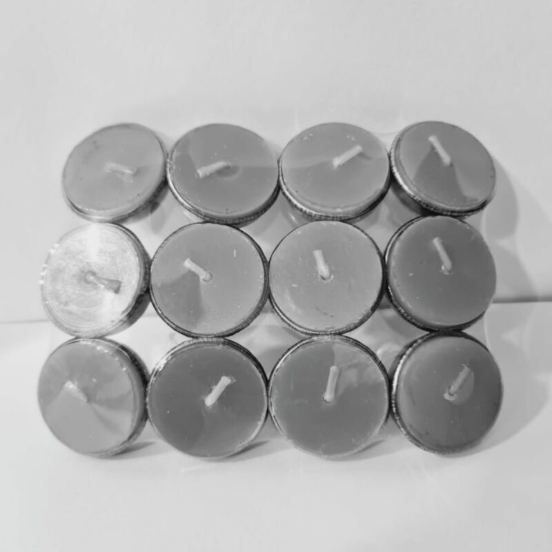 PAQUETE DE VELAS COLOR GRIS MINI