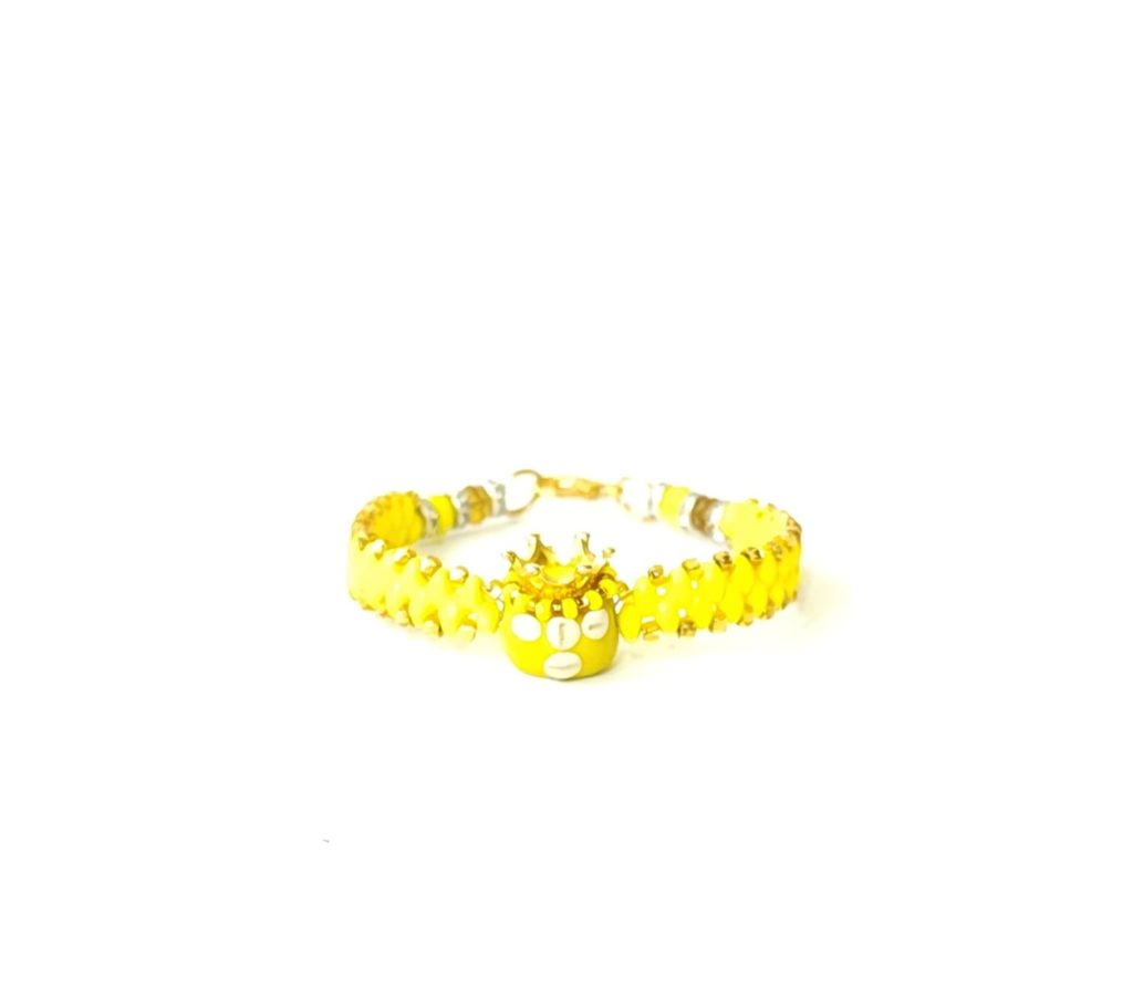 PULSERA DE CABEZA DE SANTERÍA DE OSHUN 6 HILOS