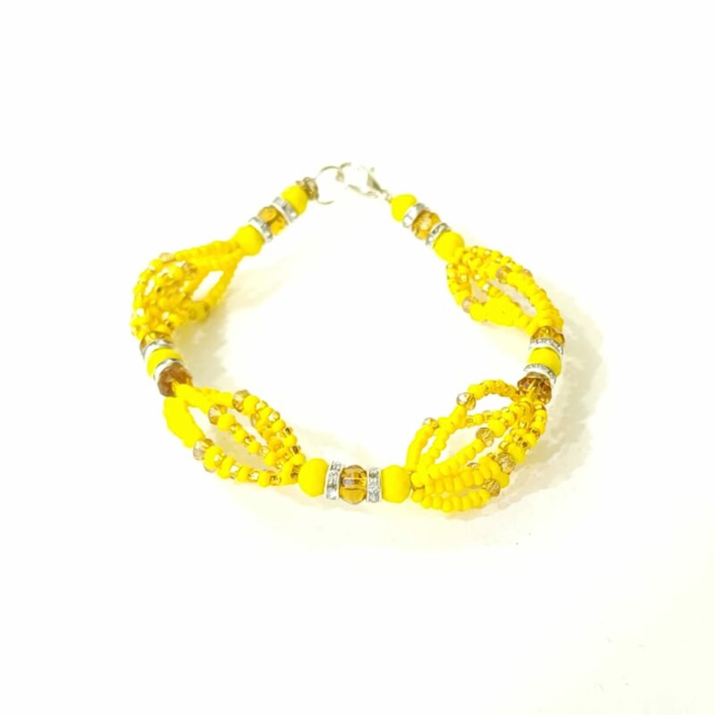 PULSERA DE SANTERÍA DE OSHUN DE 6 HILOS