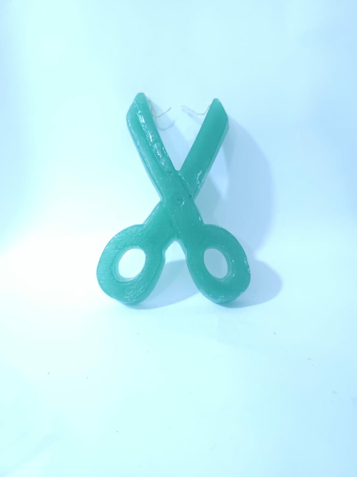 VELADORA DE TIJERAS VERDE