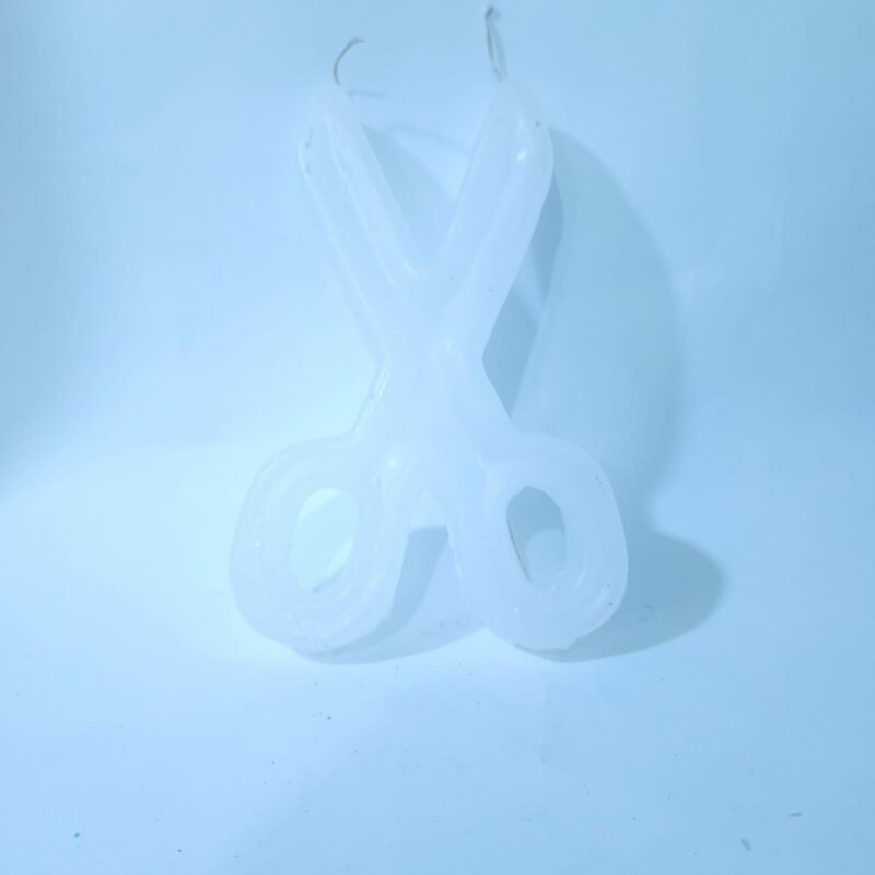 VELADORA DE TIJERAS BLANCA