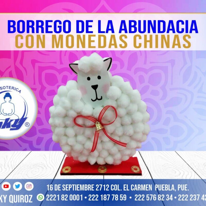 BORREGO DE LA ABUNDANCIA CON MONEDAS CHINAS CHICO