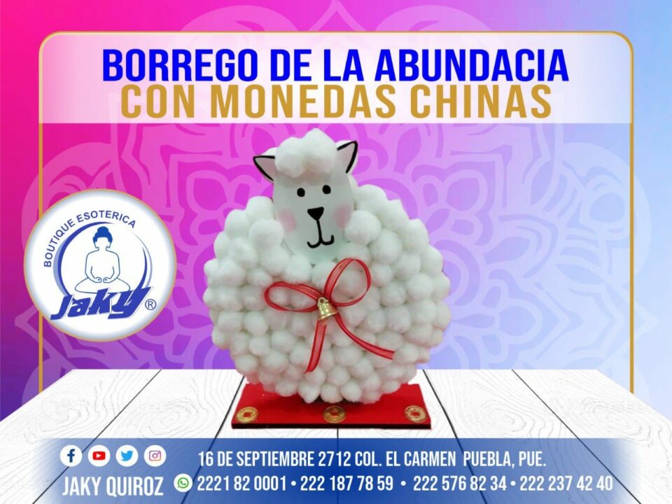 BORREGO DE LA ABUNDANCIA CON MONEDAS CHINAS CHICO