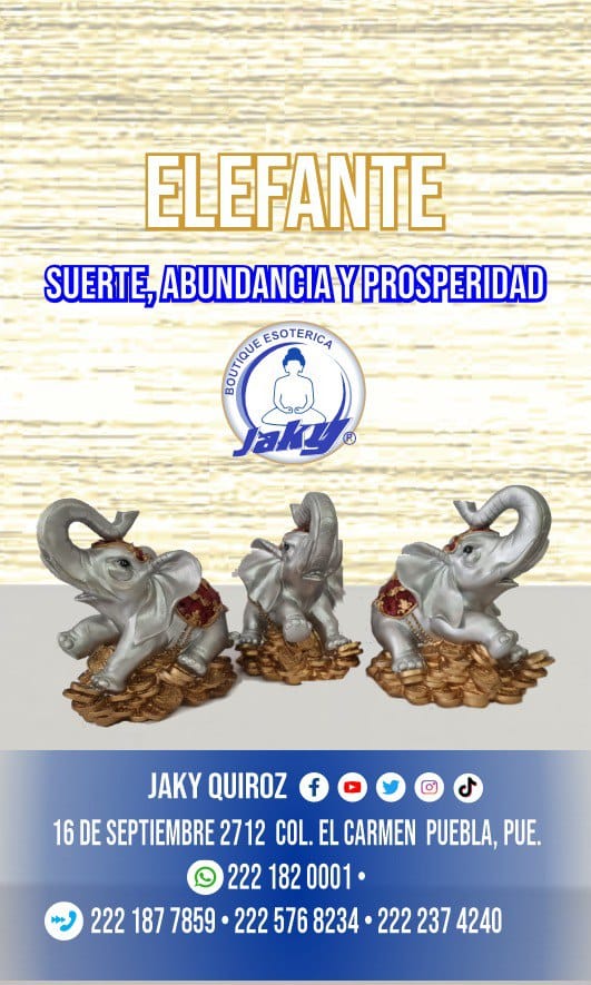 ELEFANTE PLATEADO DE LA ABUNDANCIA Y BUENA SUERTE