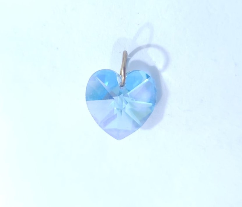 DIJE CORAZÓN SWAROSKY CHICO AZUL CLARO