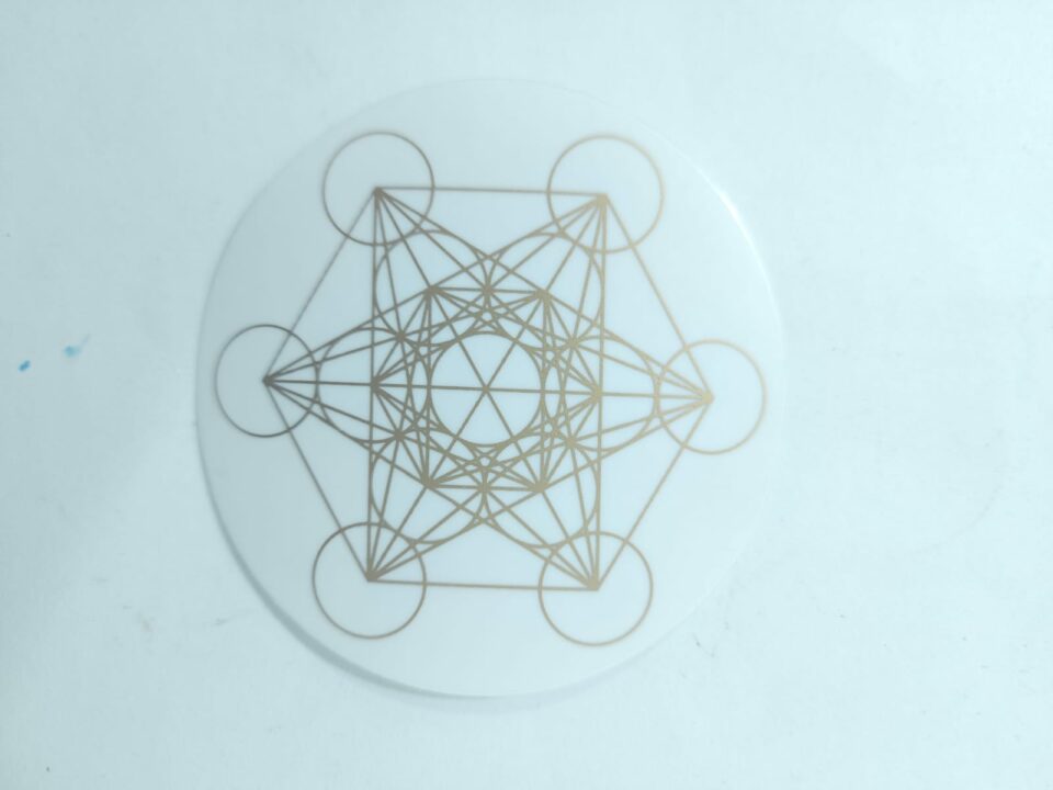 CALCOMANÍA CUBO DE METATRÓN DORADO